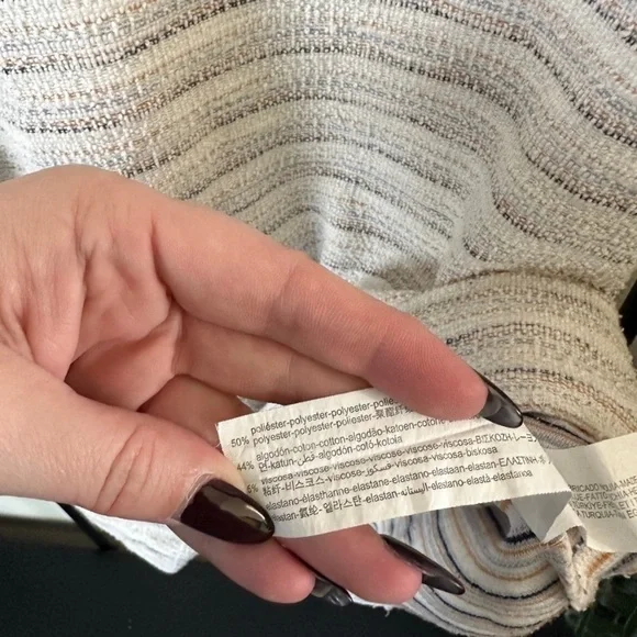 Zara Textured Knit Striped Oversized T-Shirt Top Tee - Picture 5 of 6